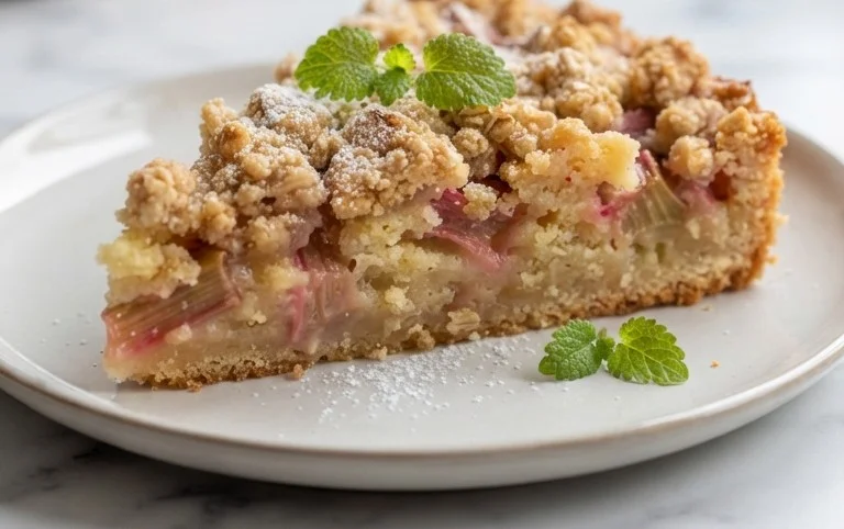 Rhabarberkuchen mit Streusel – Rezept für Eilige