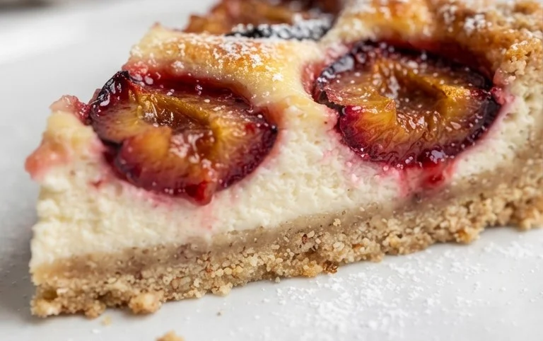 Zwetschgen-Topfenkuchen mit Nuss-Mürbteig