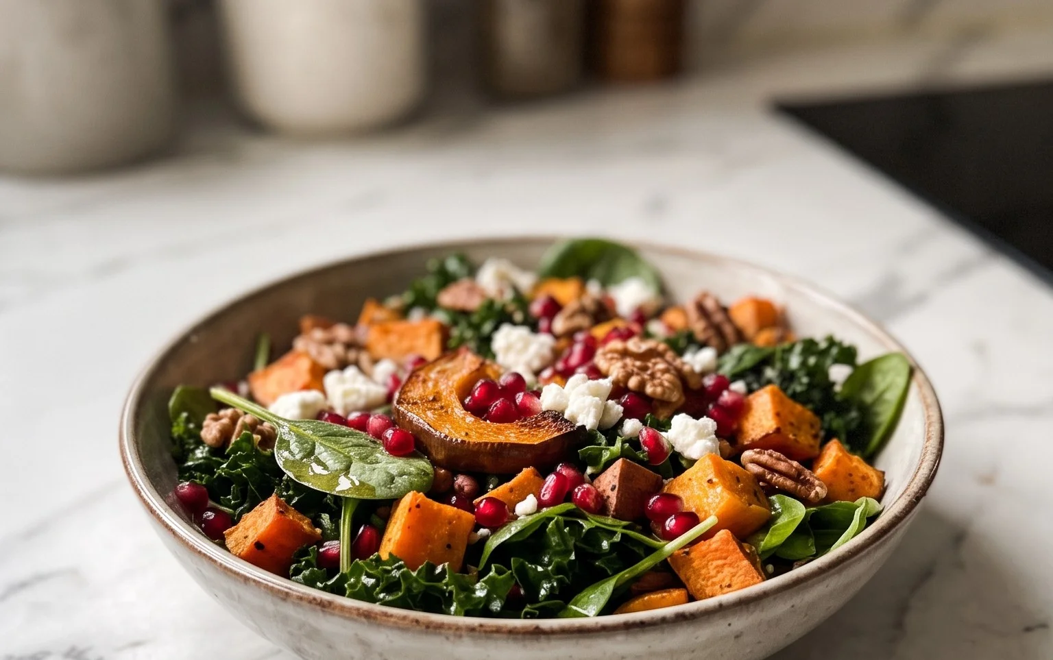 Warmer Herbst Salat: Kürbis & Apfel Rezept