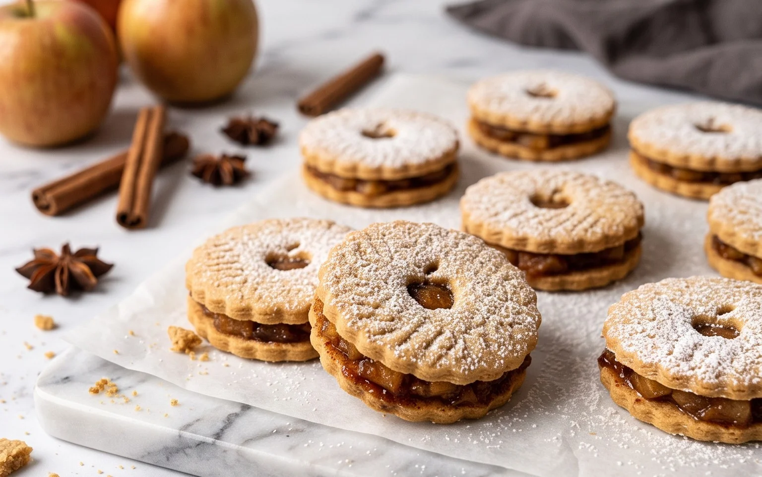 Bratapfel Doppelkekse: Weihnachtsduft im Keks