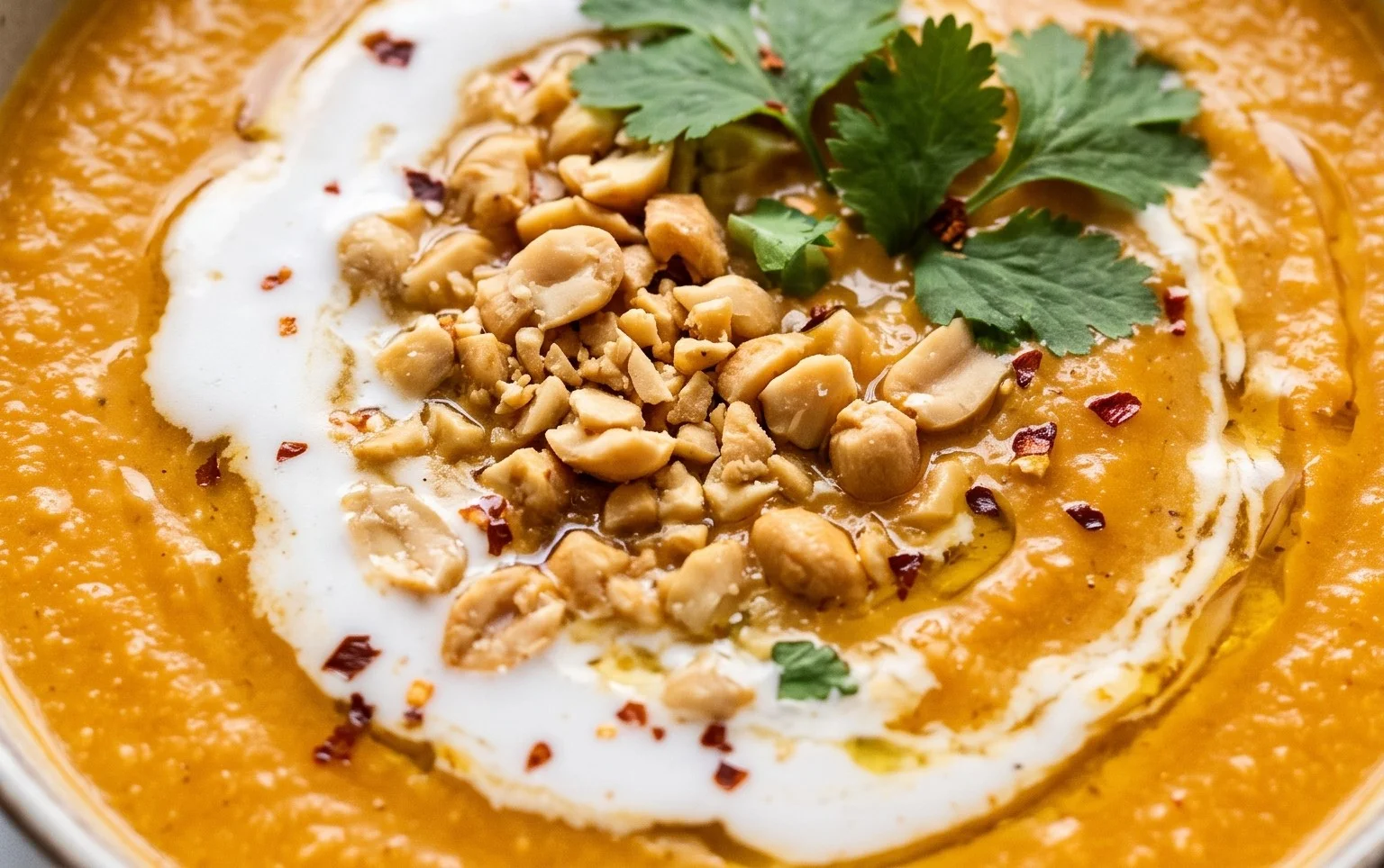 Süßkartoffel-Erdnuss Suppe