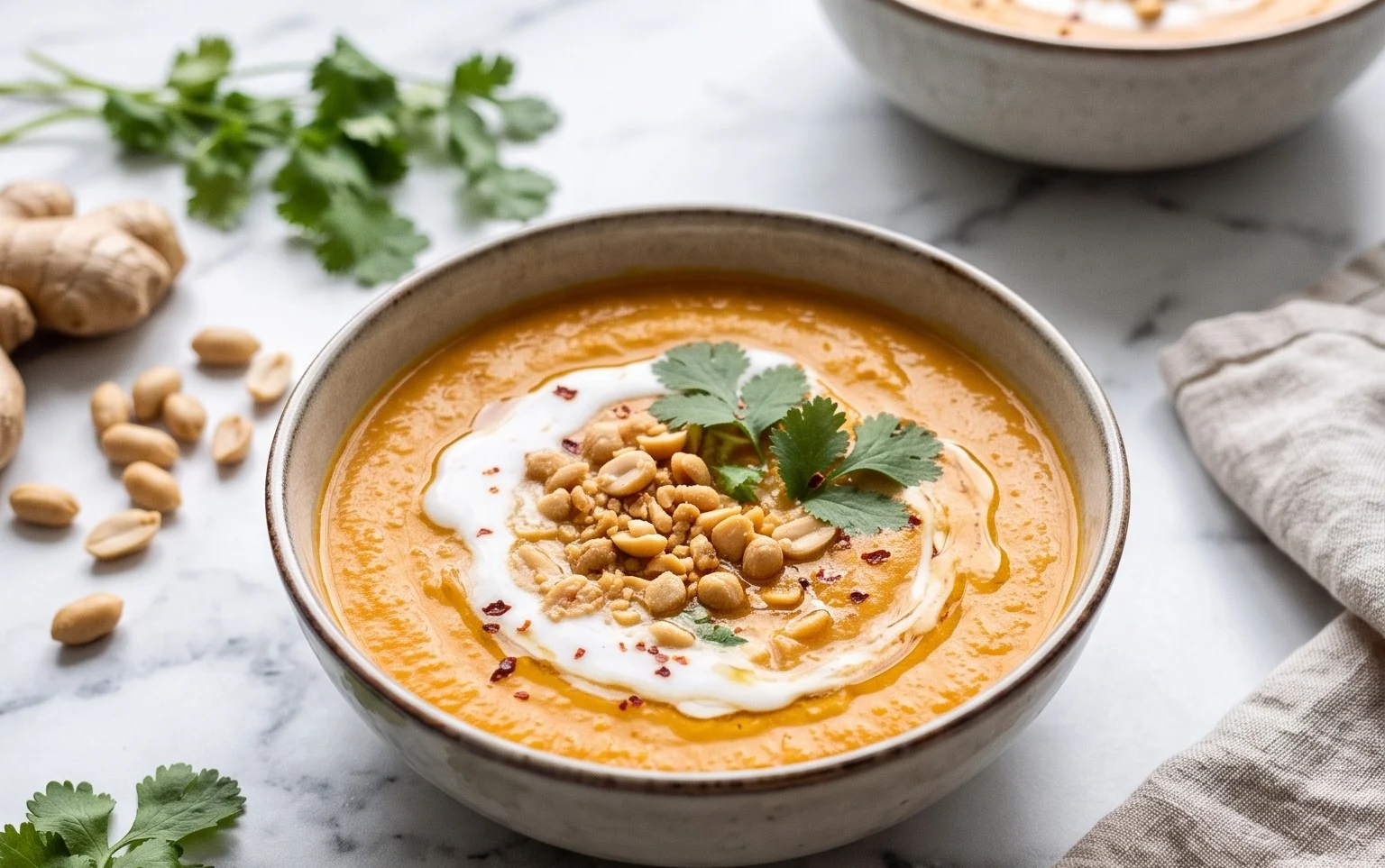 Süßkartoffel-Erdnuss Suppe: Cremig & Wärmend